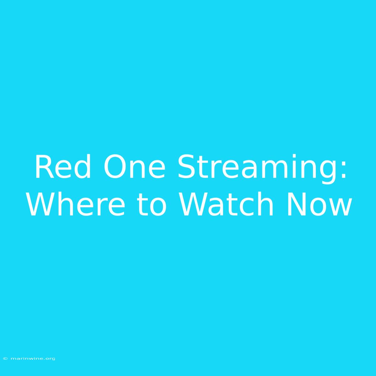 Red One Streaming: Where To Watch Now