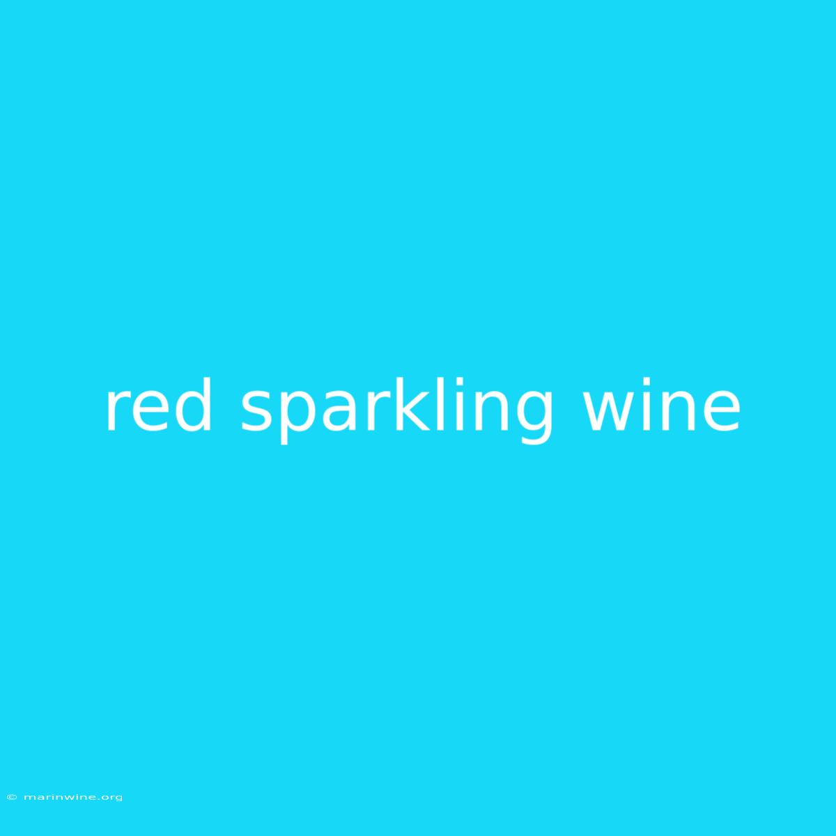 Red Sparkling Wine