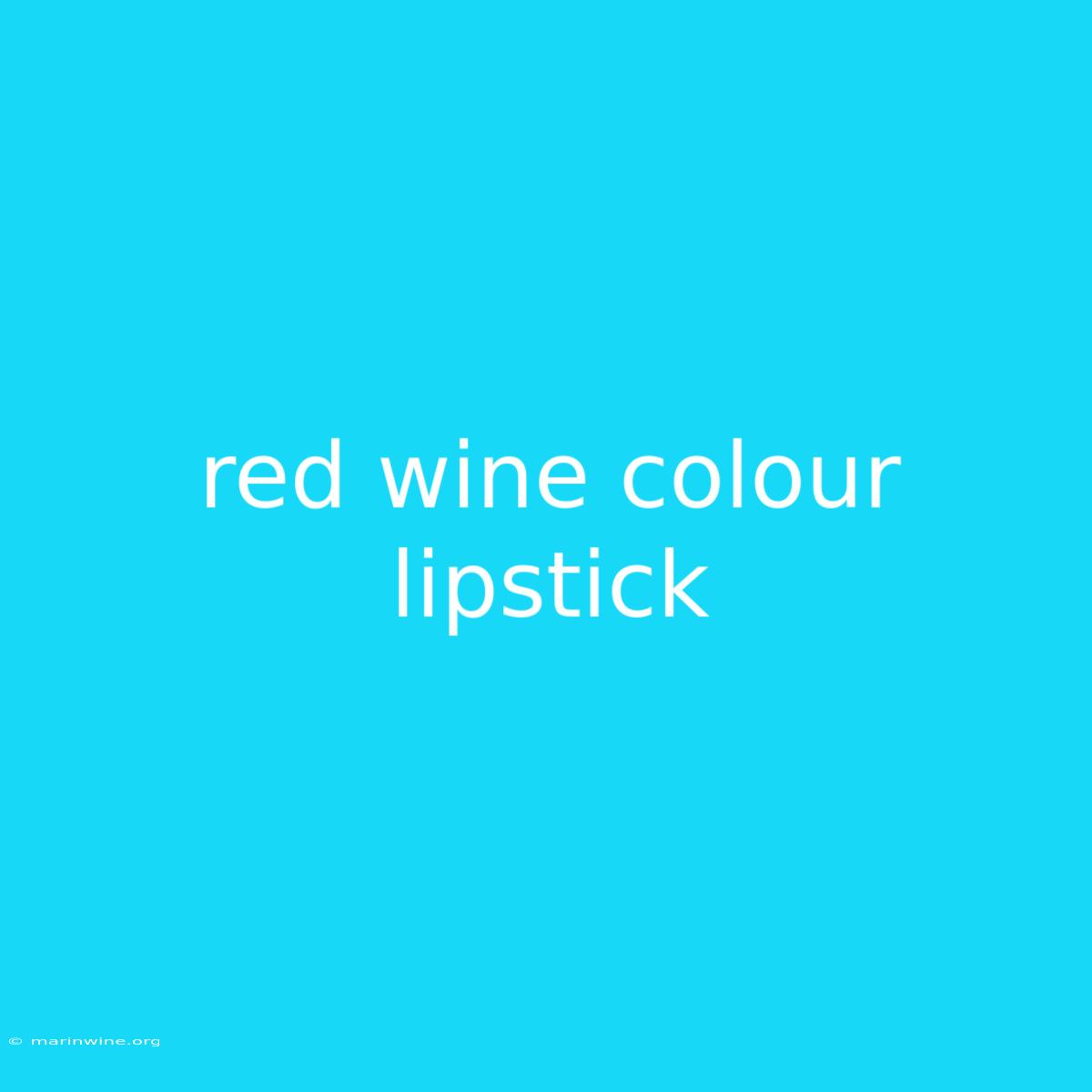 Red Wine Colour Lipstick