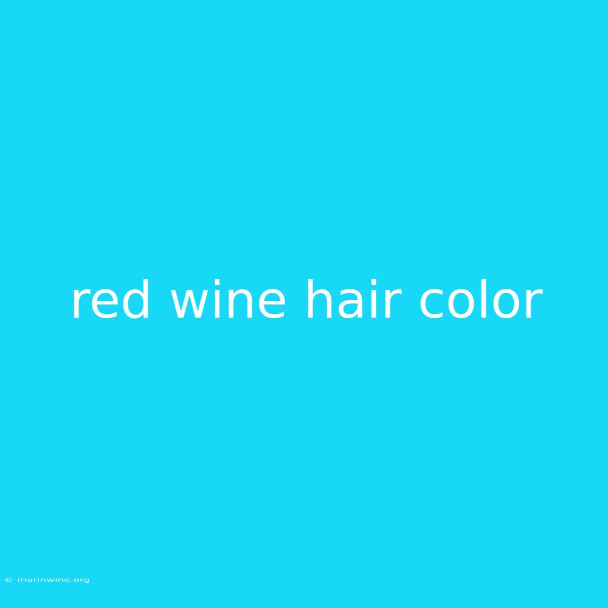 Red Wine Hair Color