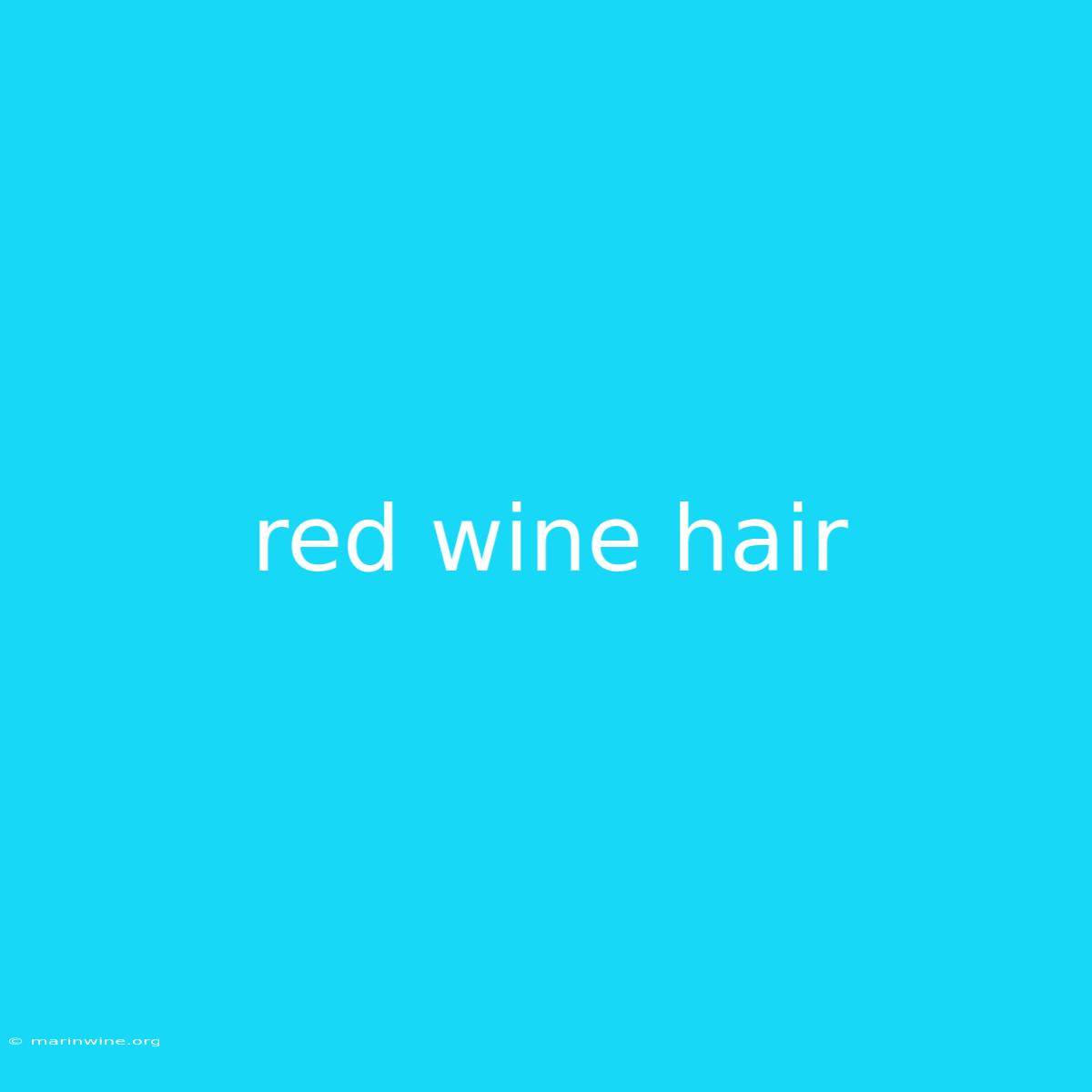 Red Wine Hair