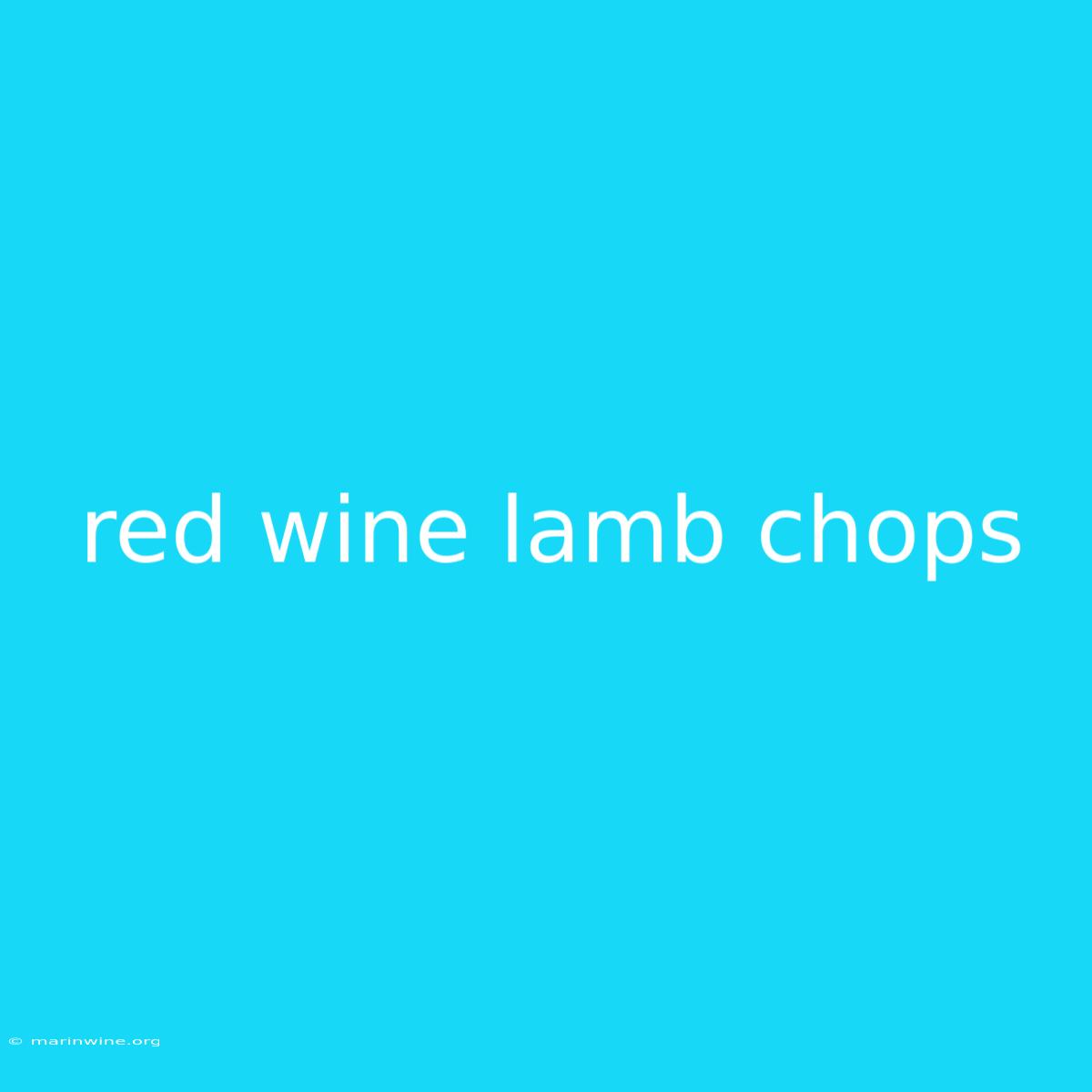 Red Wine Lamb Chops