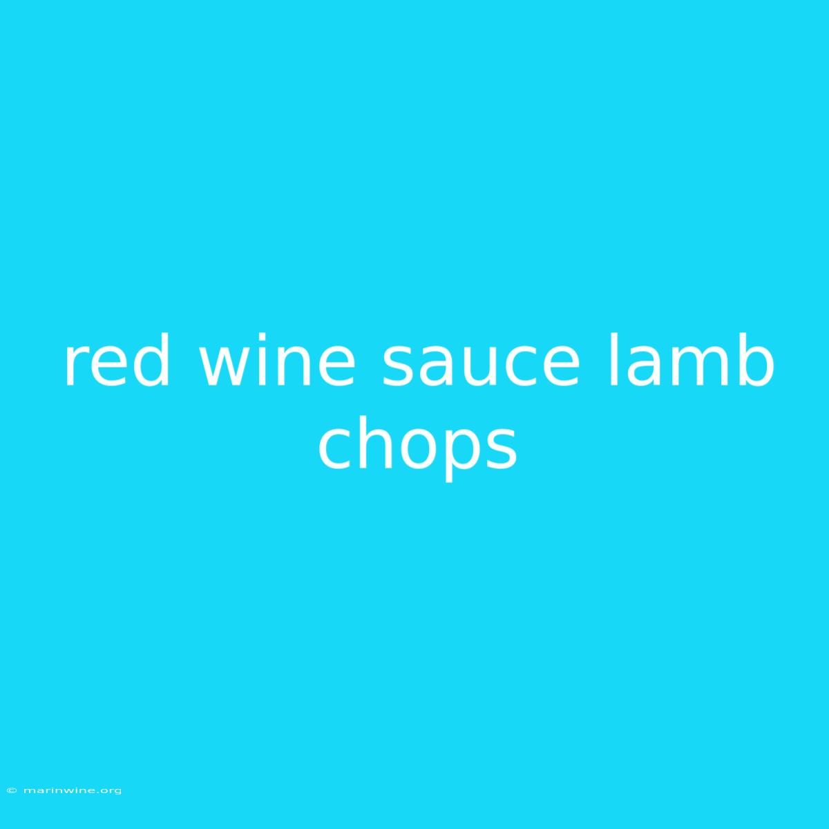 Red Wine Sauce Lamb Chops