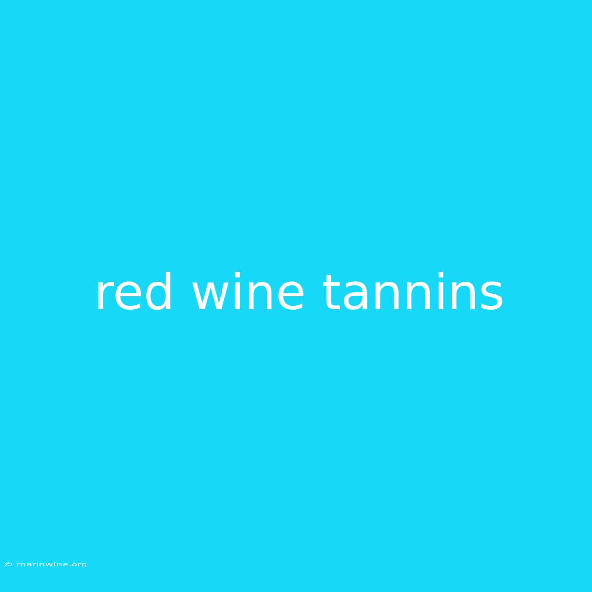 Red Wine Tannins