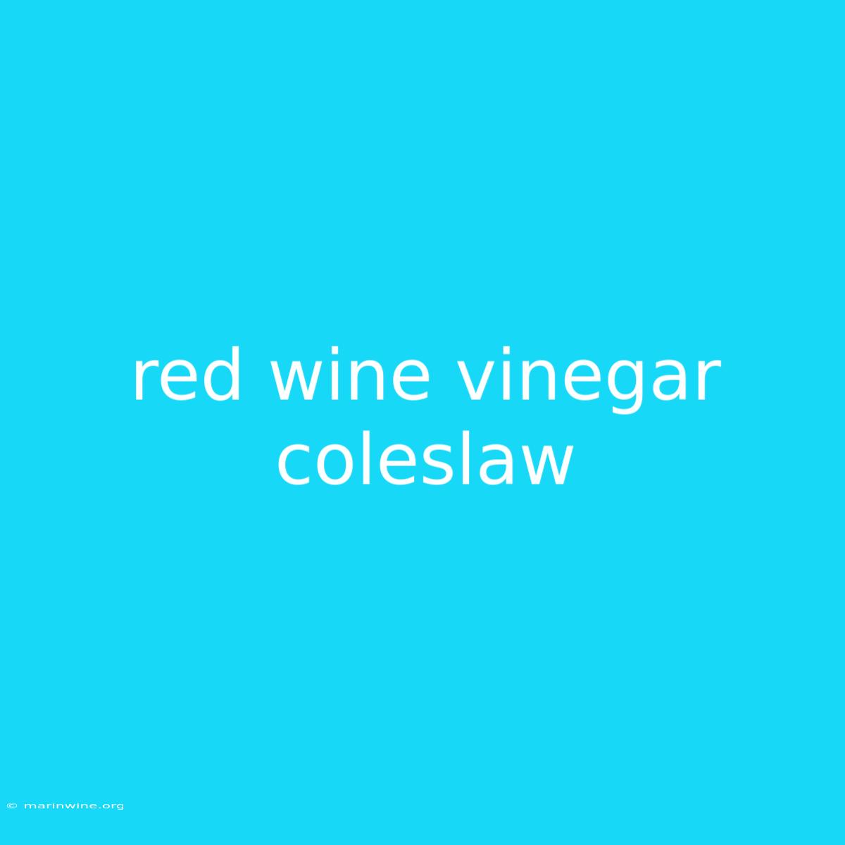 Red Wine Vinegar Coleslaw