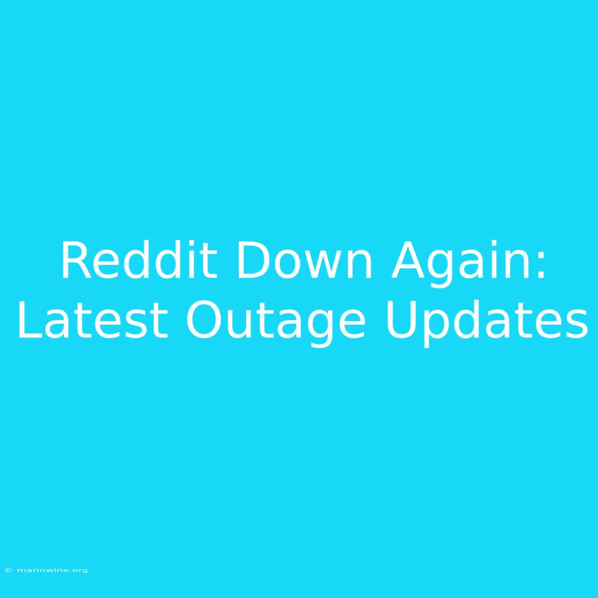 Reddit Down Again: Latest Outage Updates