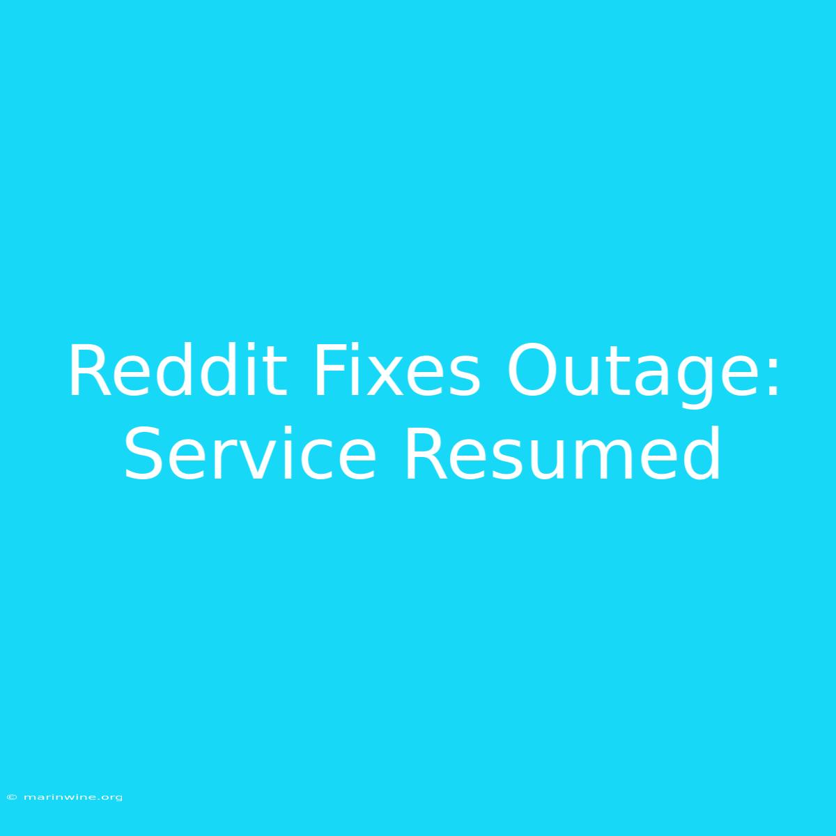 Reddit Fixes Outage: Service Resumed