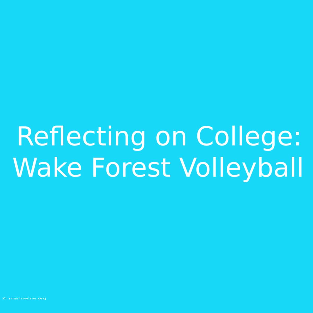 Reflecting On College: Wake Forest Volleyball