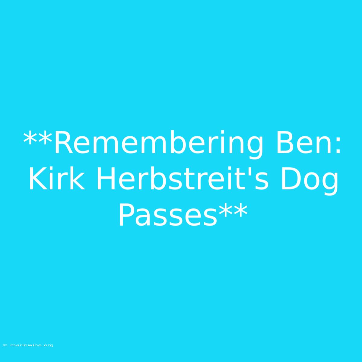 **Remembering Ben: Kirk Herbstreit's Dog Passes**