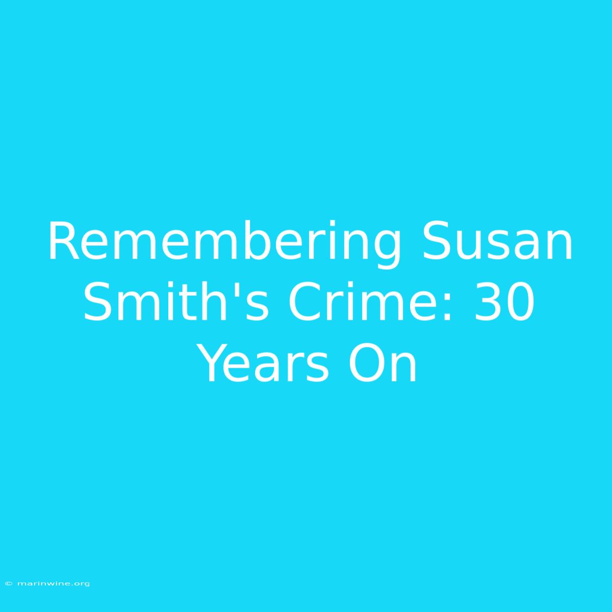 Remembering Susan Smith's Crime: 30 Years On