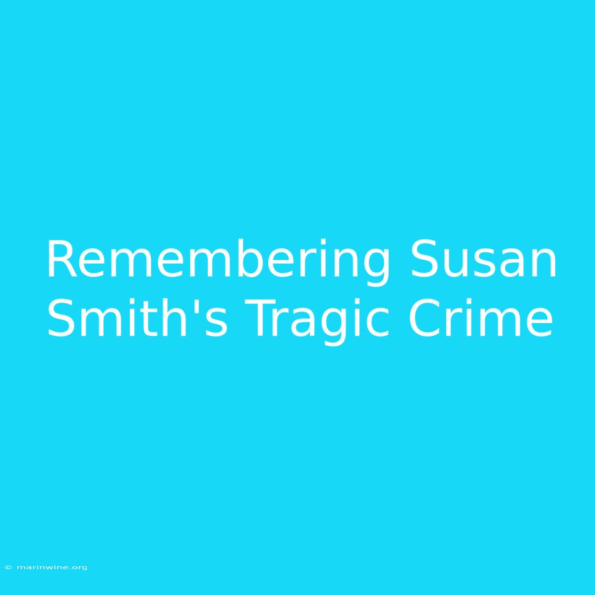 Remembering Susan Smith's Tragic Crime