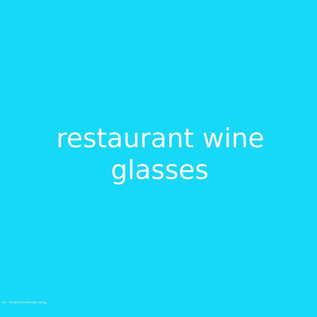 Restaurant Wine Glasses