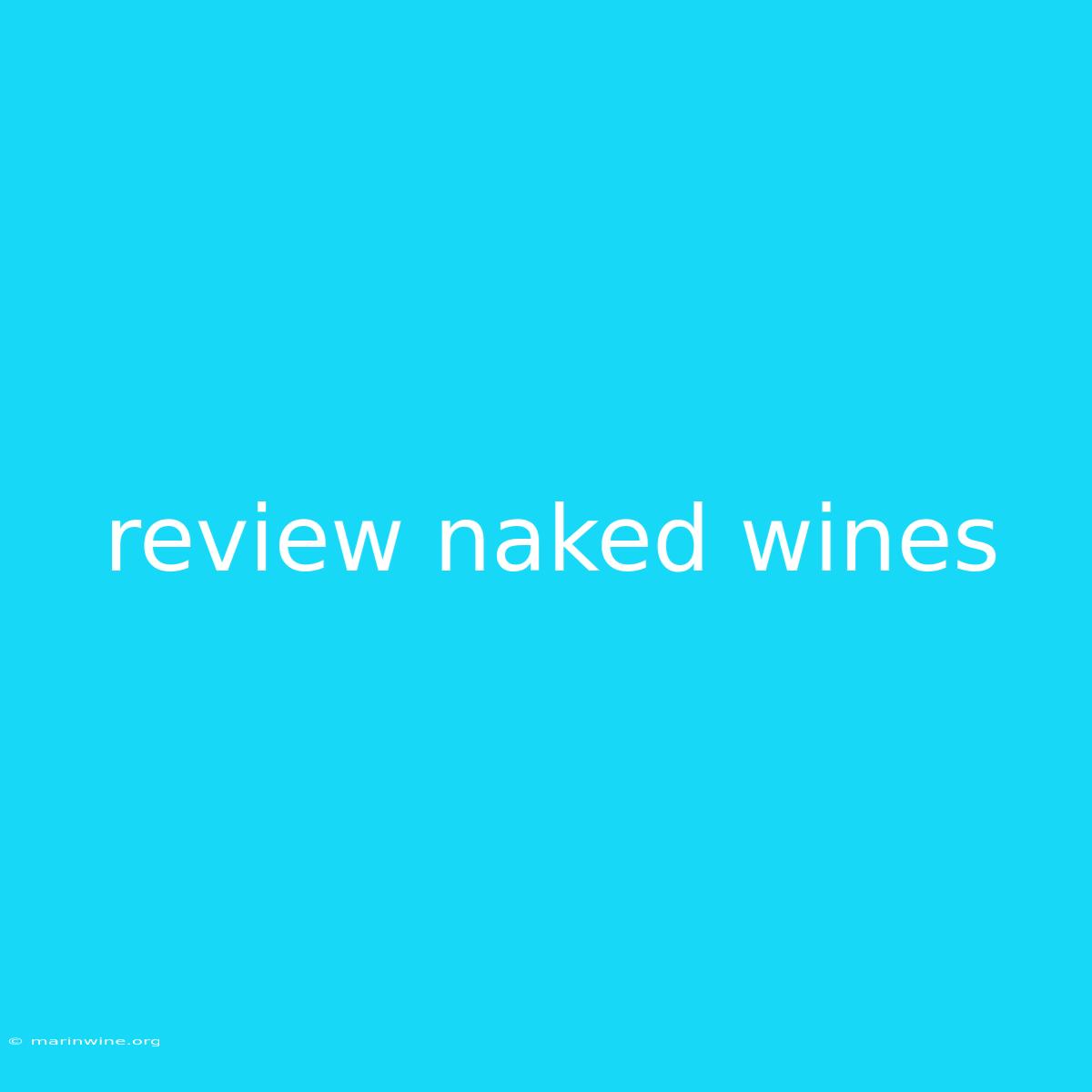 Review Naked Wines