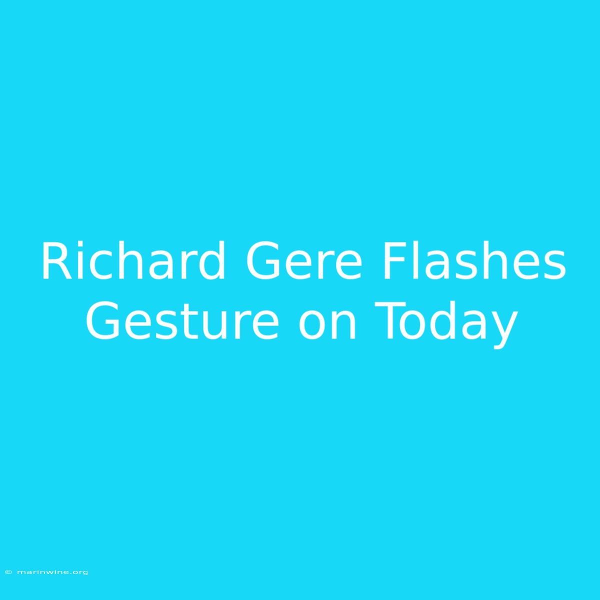 Richard Gere Flashes Gesture On Today