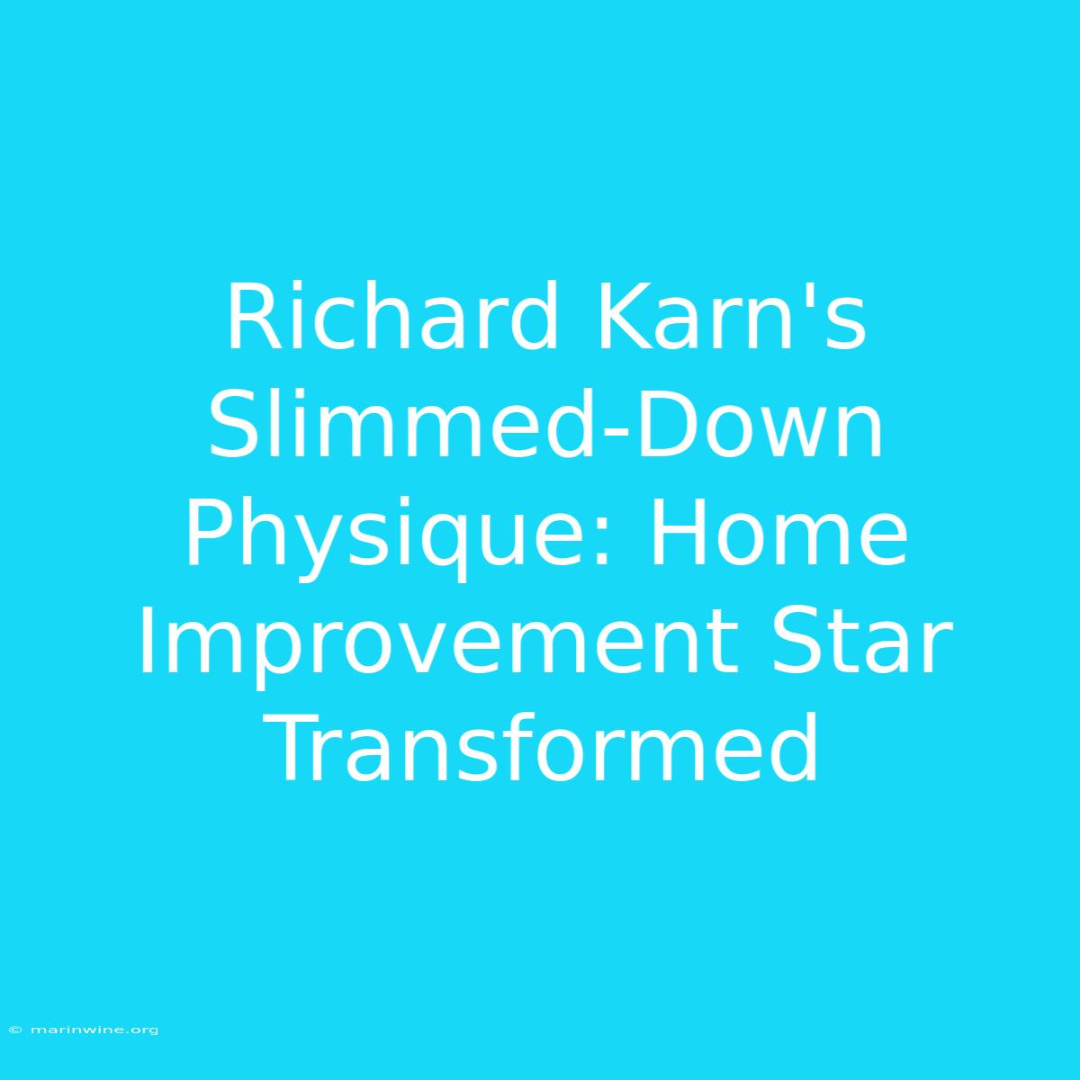 Richard Karn's Slimmed-Down Physique: Home Improvement Star Transformed