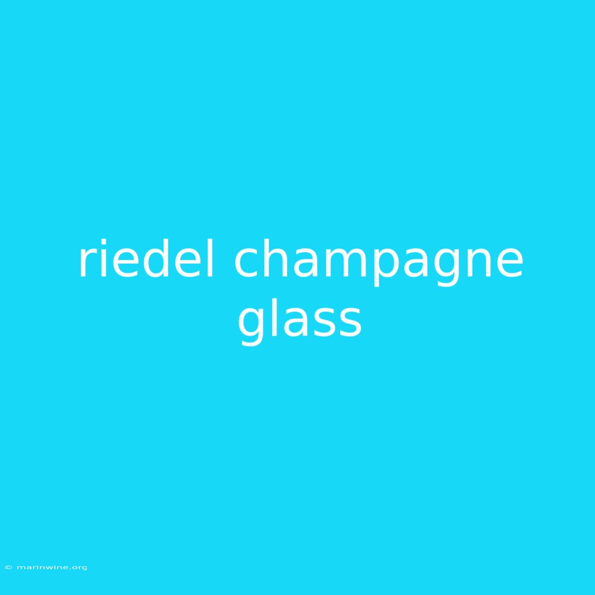 Riedel Champagne Glass