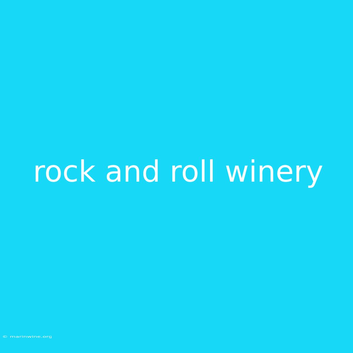 Rock And Roll Winery