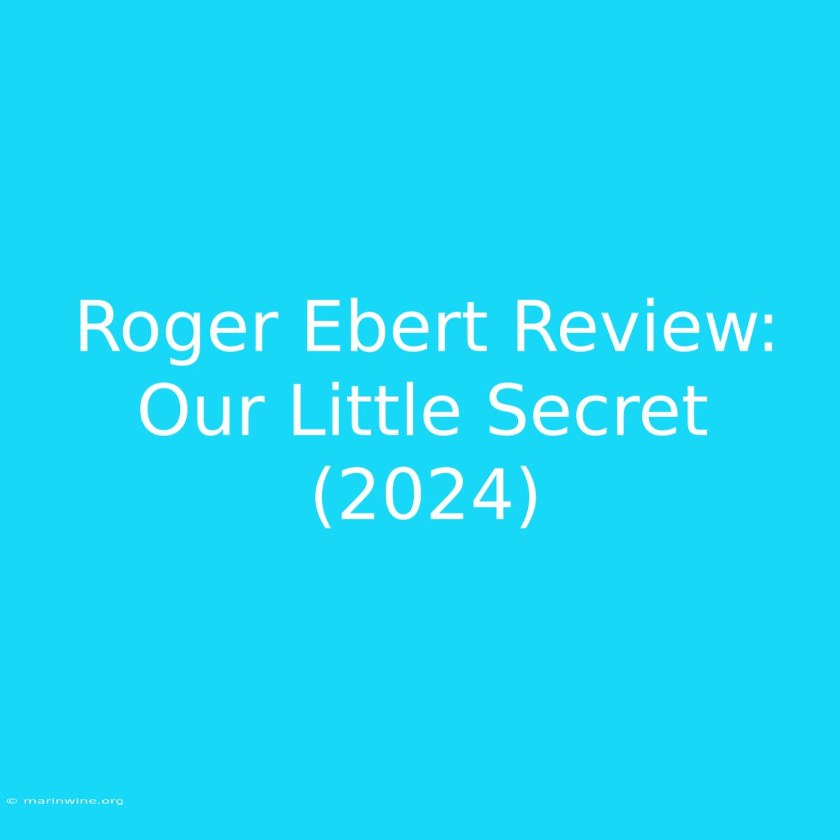 Roger Ebert Review: Our Little Secret (2024)