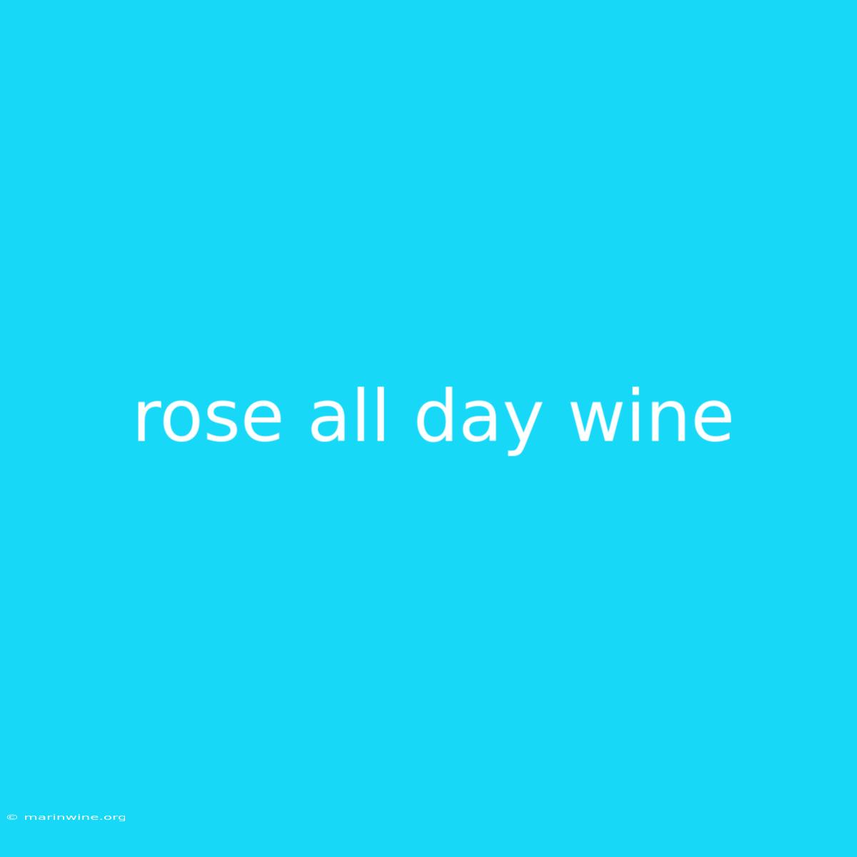 Rose All Day Wine