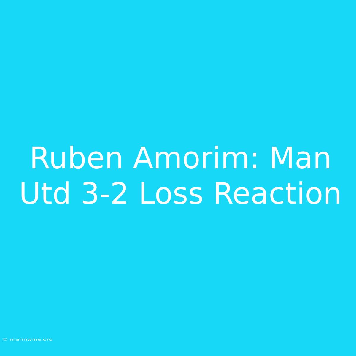 Ruben Amorim: Man Utd 3-2 Loss Reaction