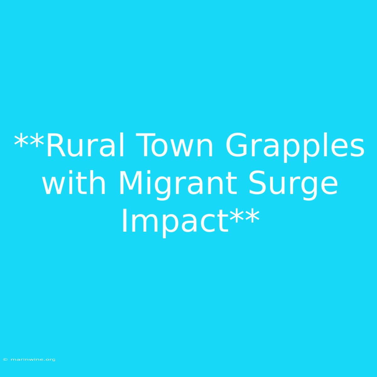 **Rural Town Grapples With Migrant Surge Impact** 