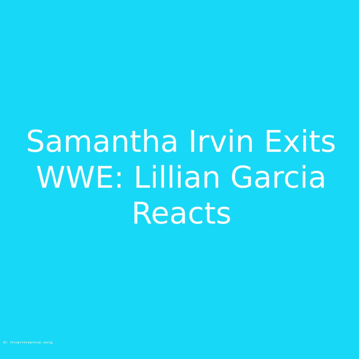 Samantha Irvin Exits WWE: Lillian Garcia Reacts