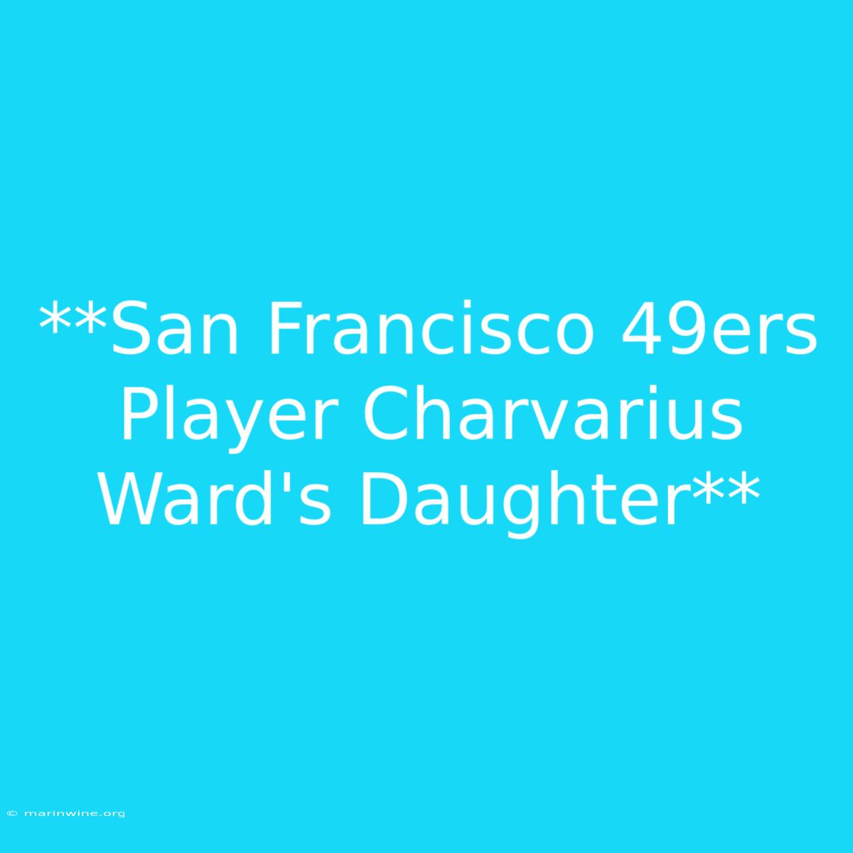 **San Francisco 49ers Player Charvarius Ward's Daughter**