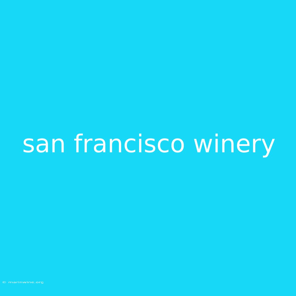 San Francisco Winery