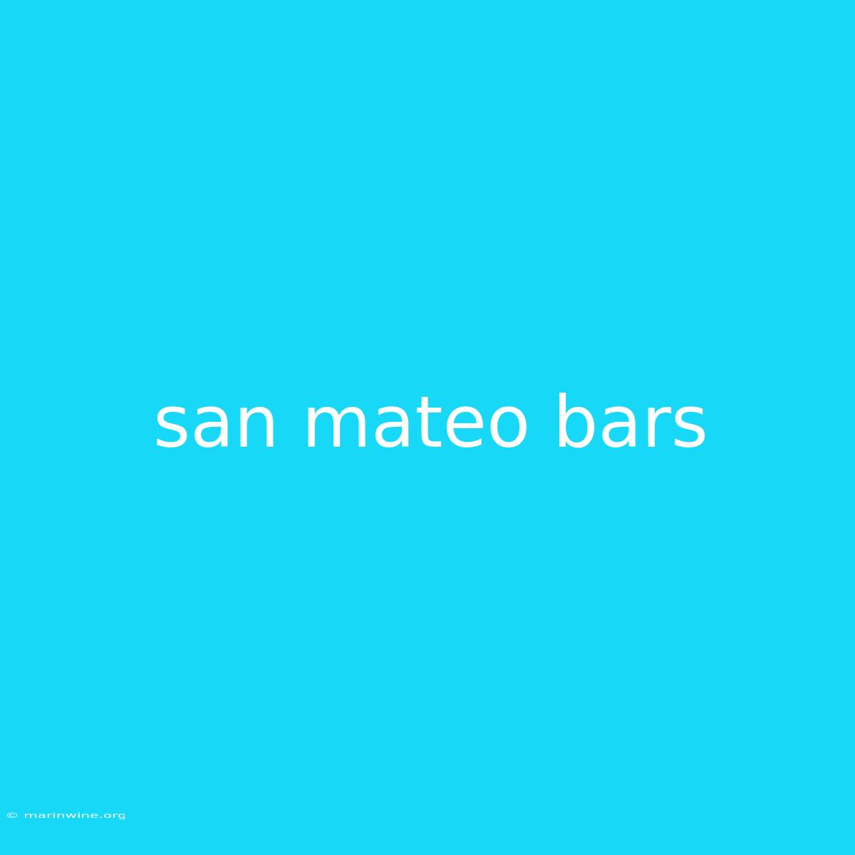 San Mateo Bars