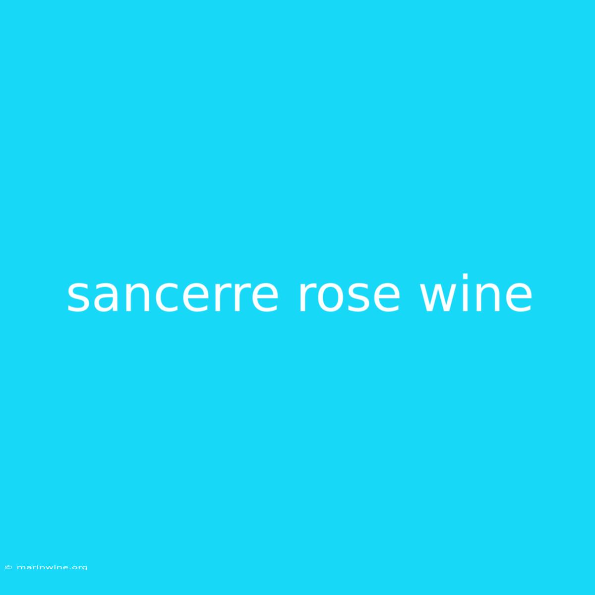 Sancerre Rose Wine