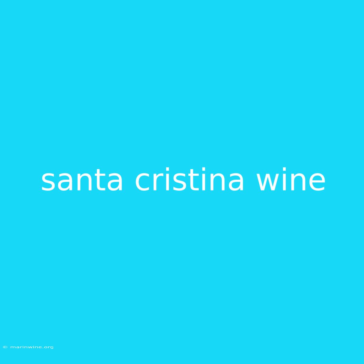 Santa Cristina Wine