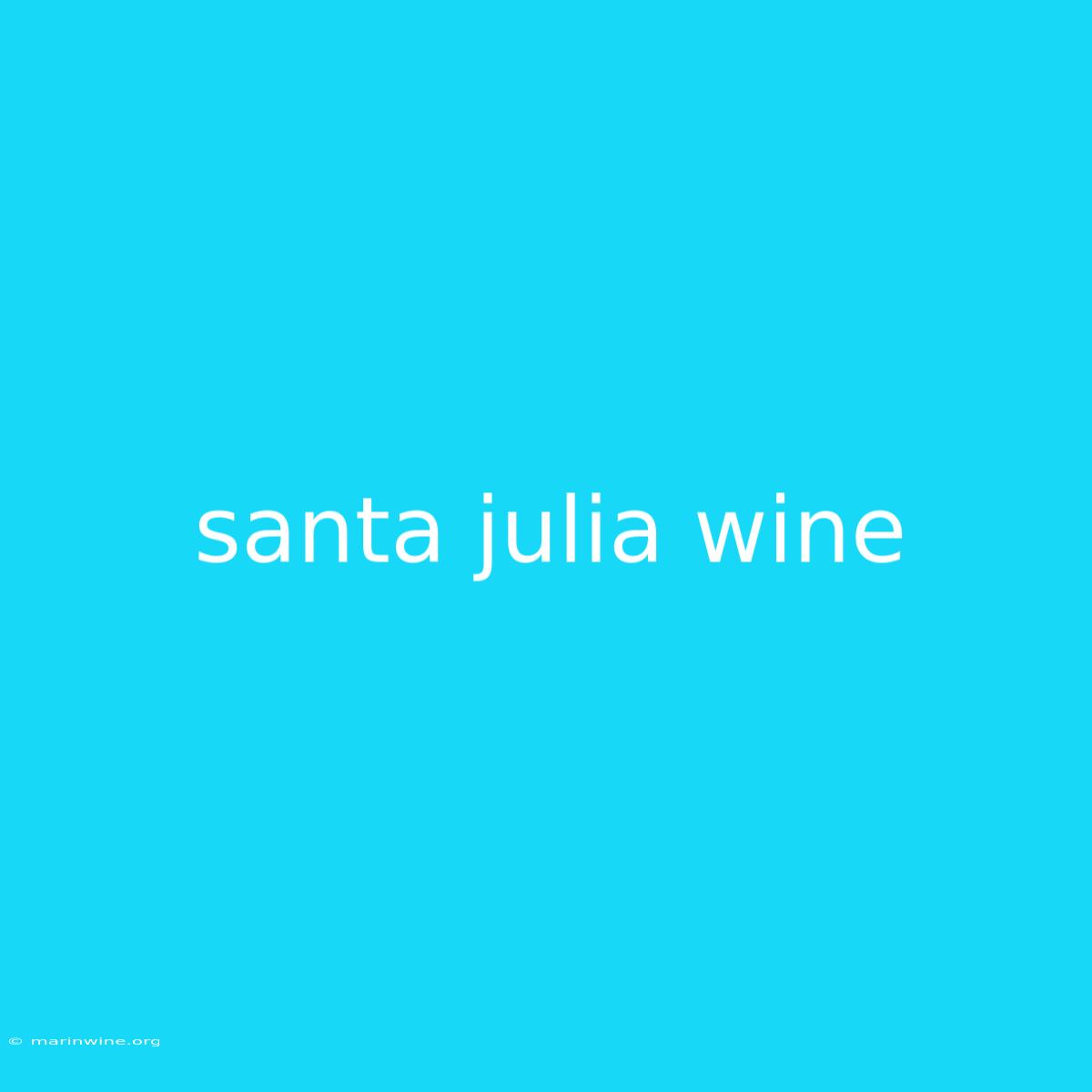 Santa Julia Wine