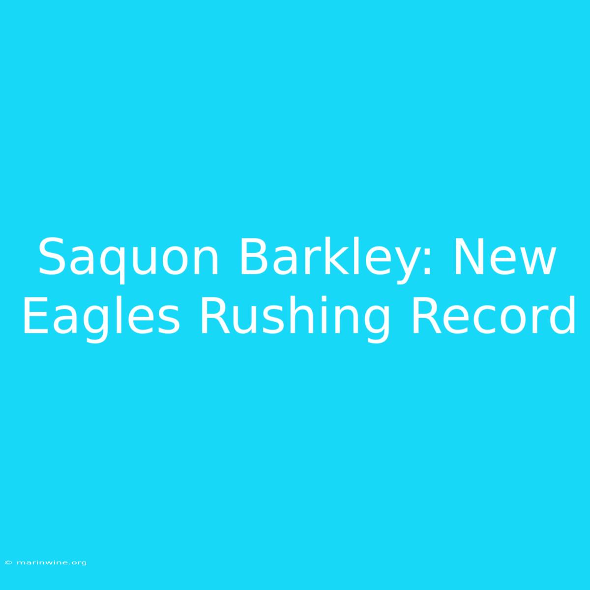 Saquon Barkley: New Eagles Rushing Record