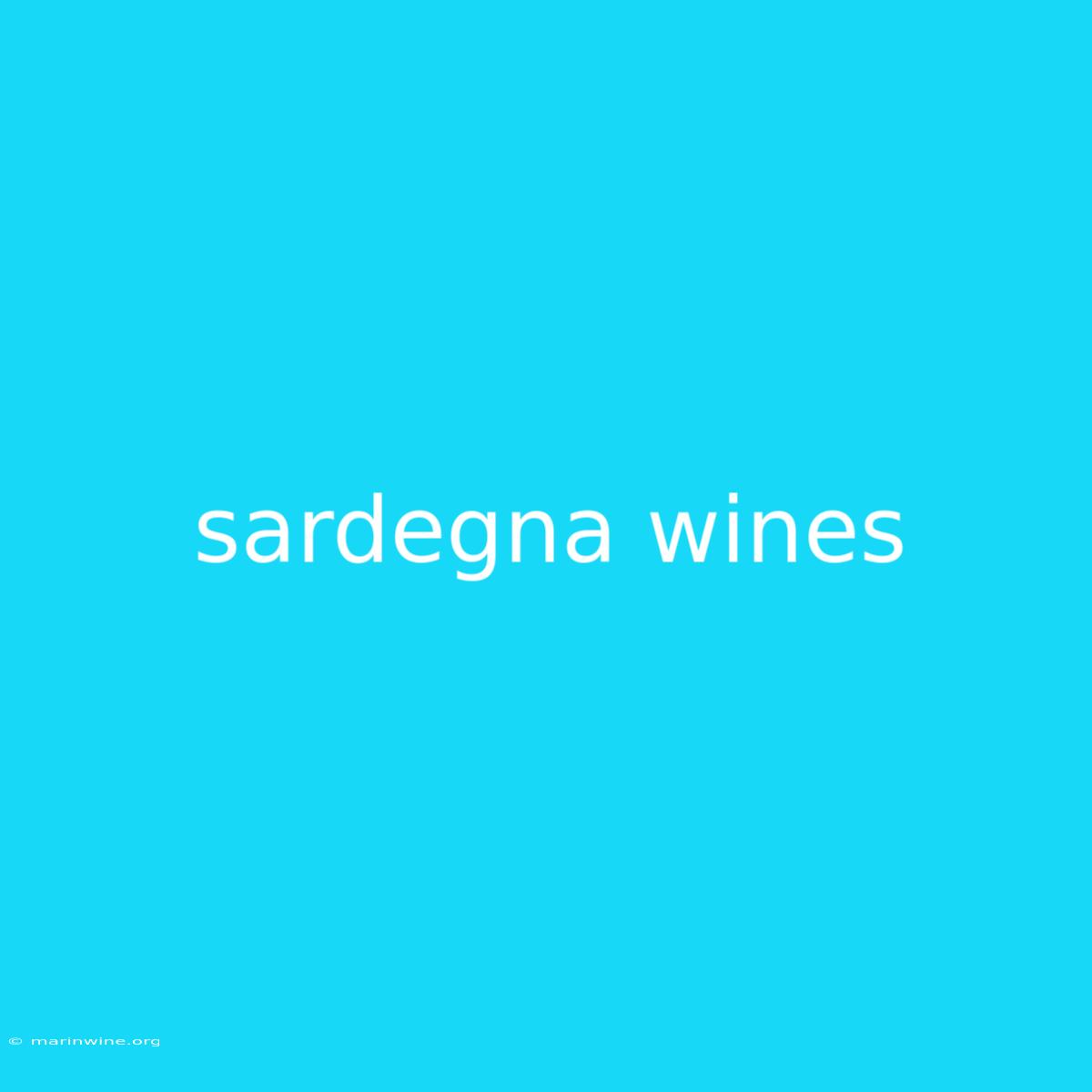 Sardegna Wines