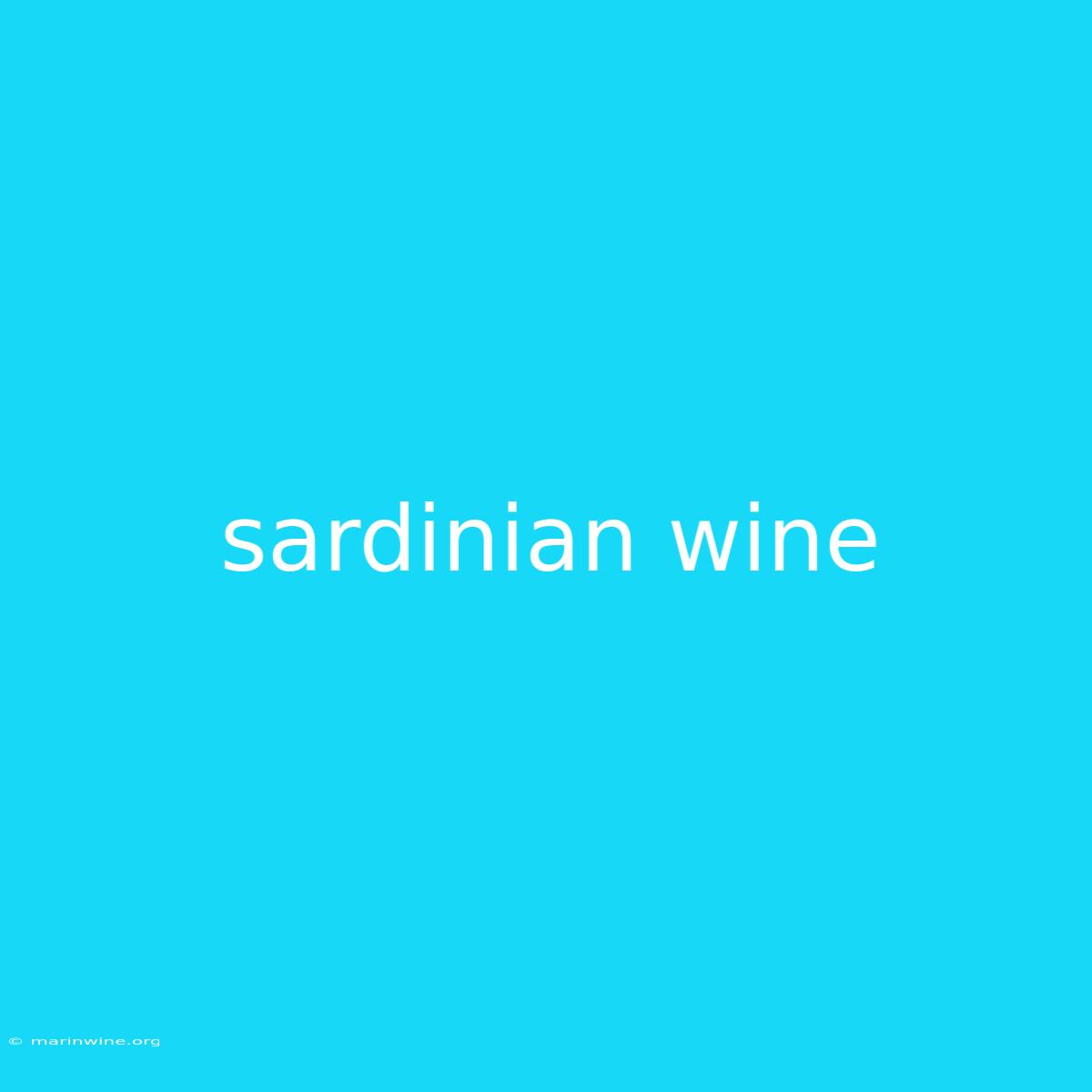 Sardinian Wine