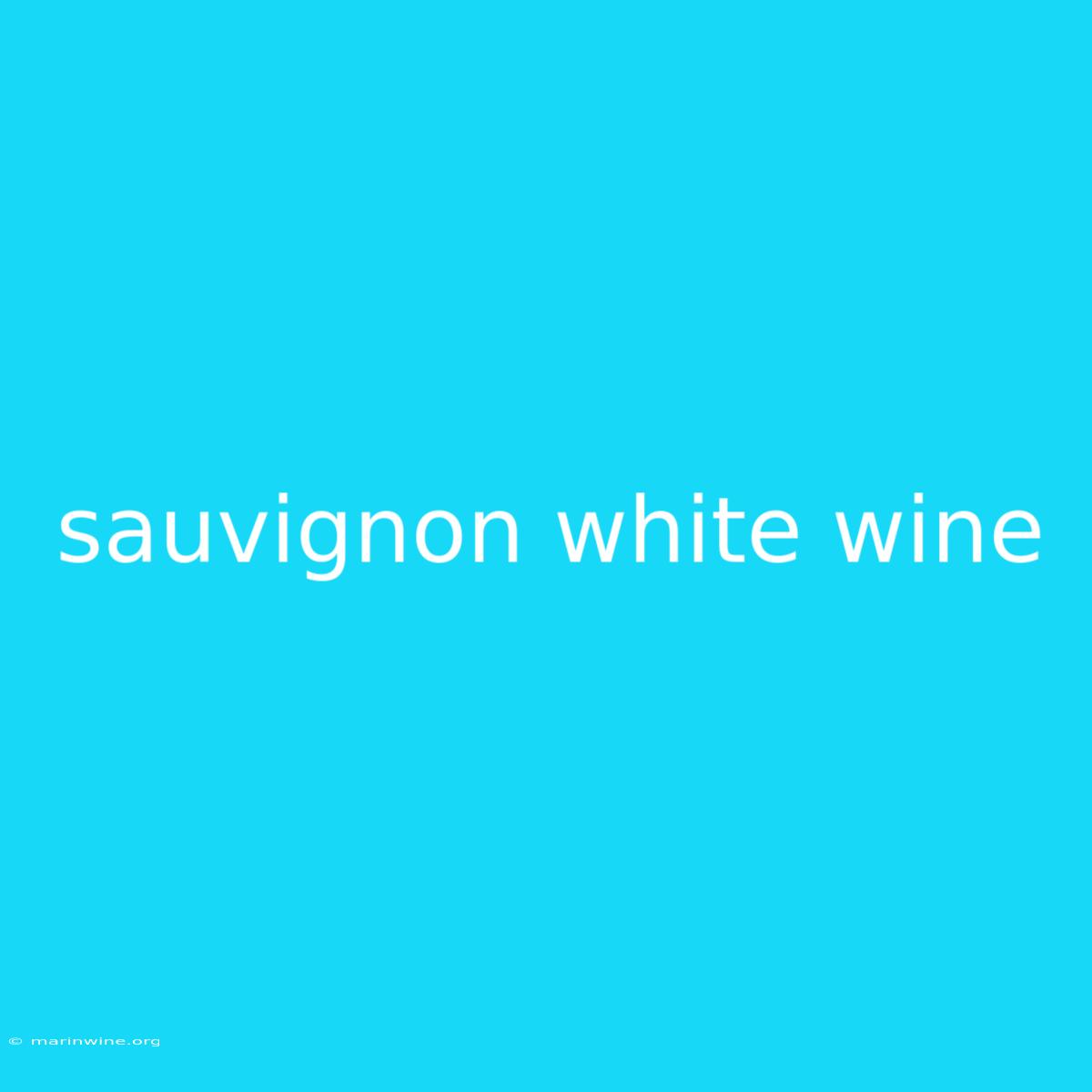 Sauvignon White Wine