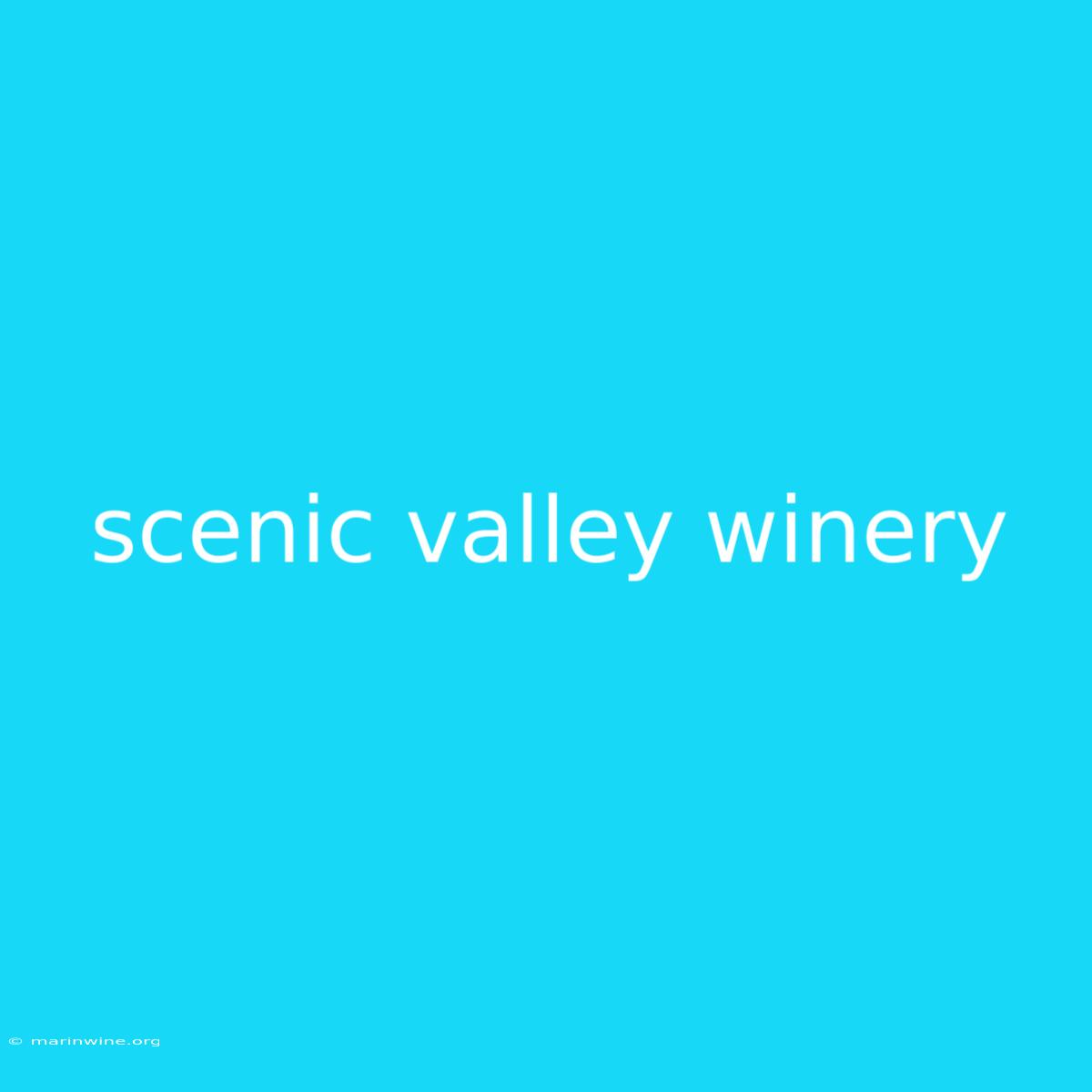 Scenic Valley Winery