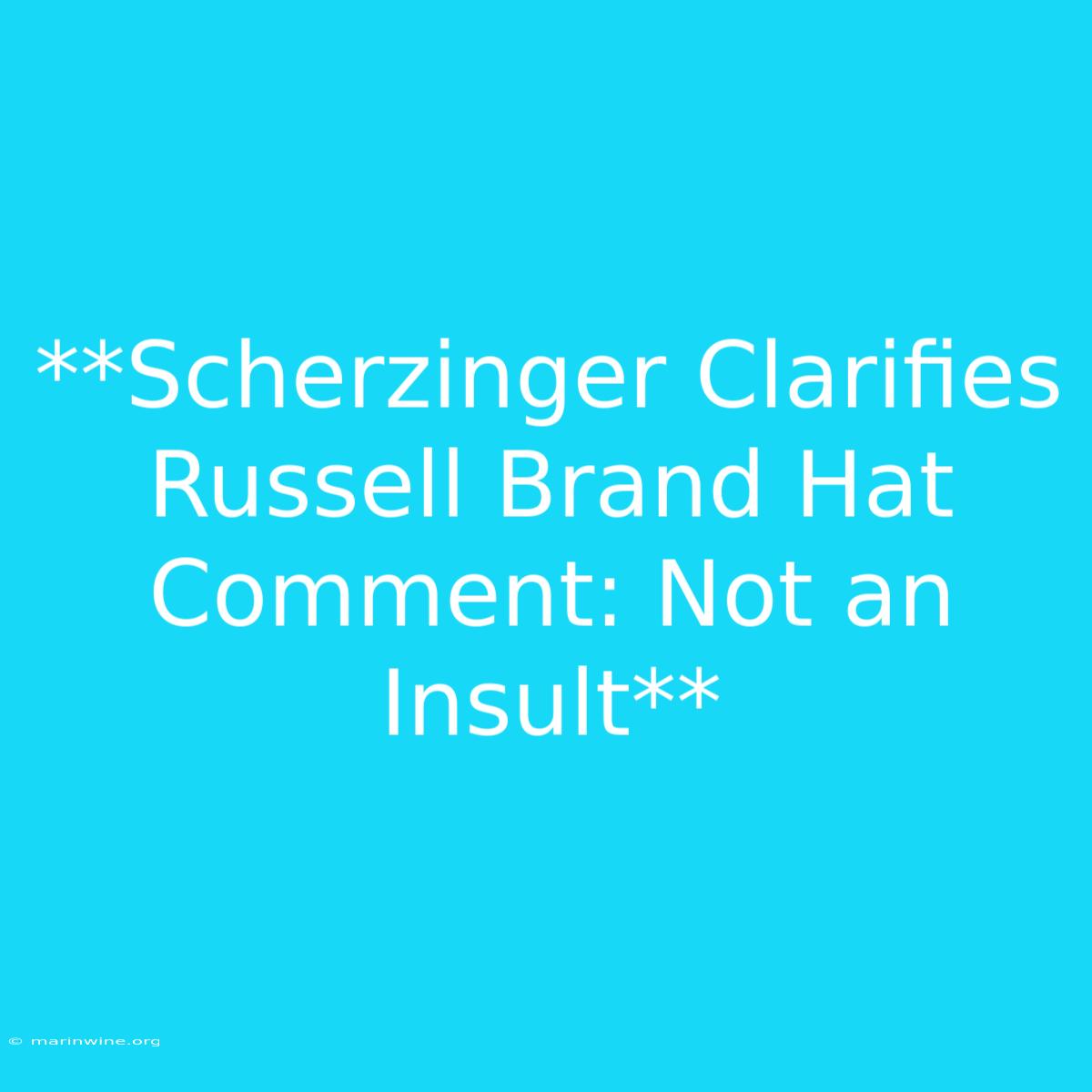 **Scherzinger Clarifies Russell Brand Hat Comment: Not An Insult**