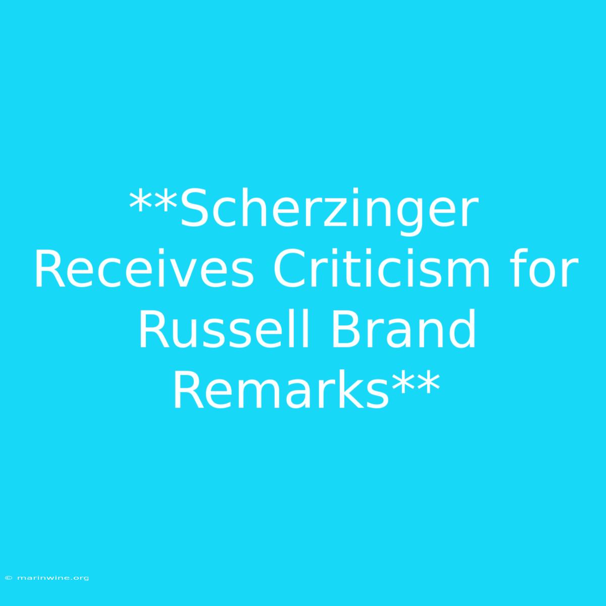 **Scherzinger Receives Criticism For Russell Brand Remarks**