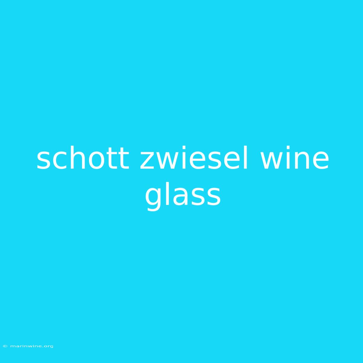 Schott Zwiesel Wine Glass