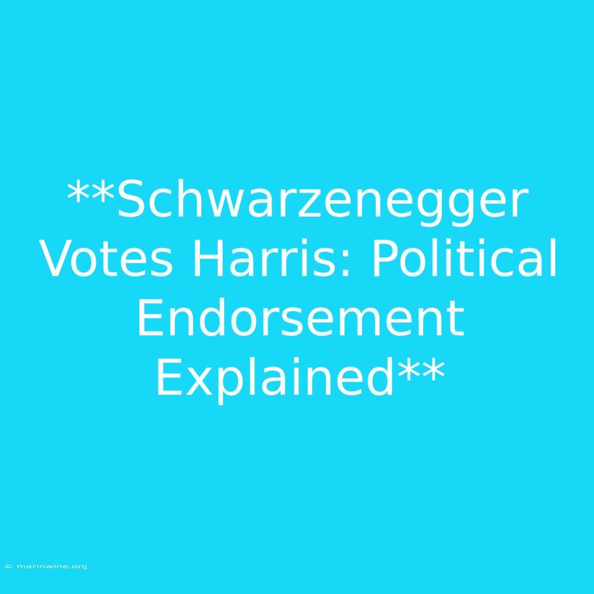 **Schwarzenegger Votes Harris: Political Endorsement Explained** 