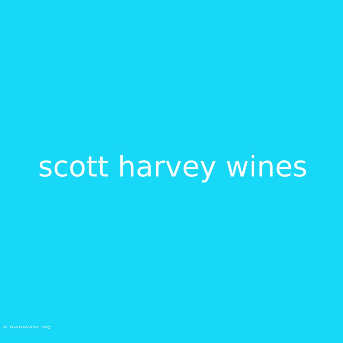 Scott Harvey Wines