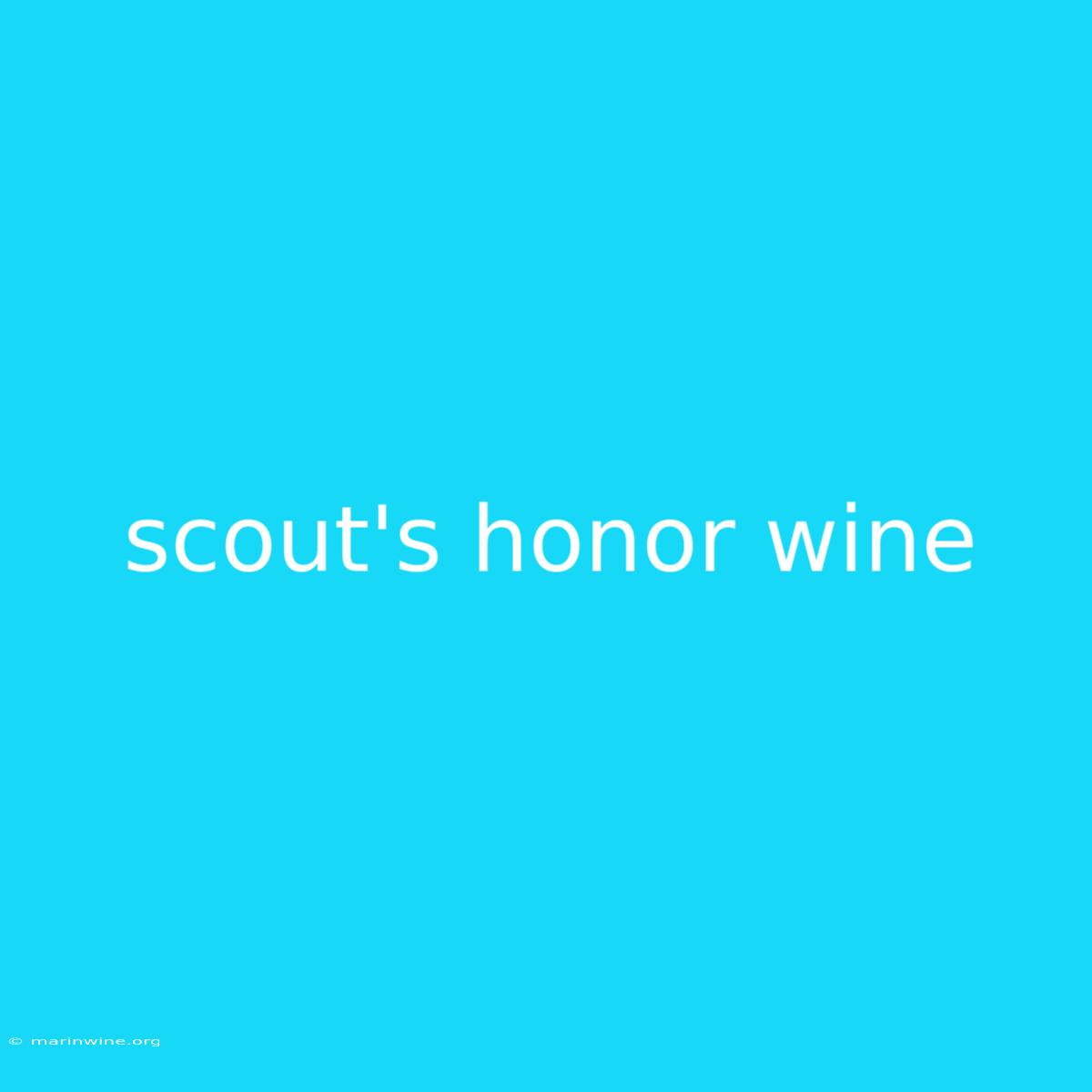 Scout's Honor Wine