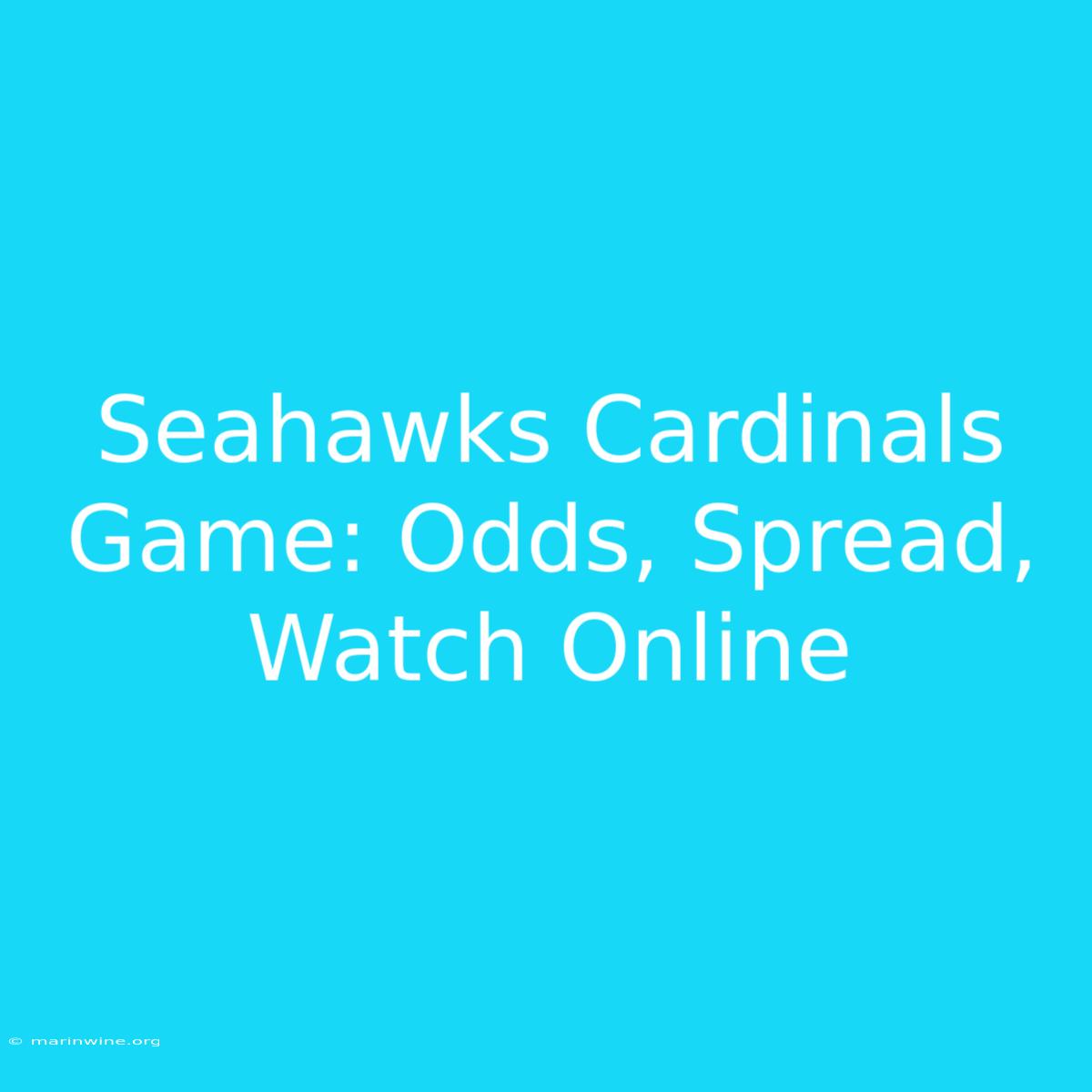 Seahawks Cardinals Game: Odds, Spread, Watch Online