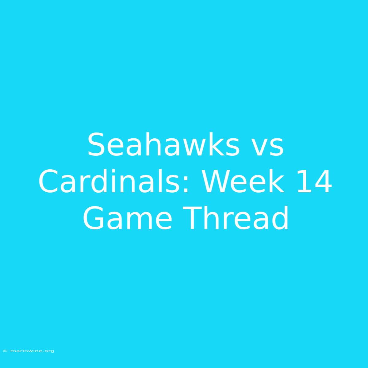 Seahawks Vs Cardinals: Week 14 Game Thread