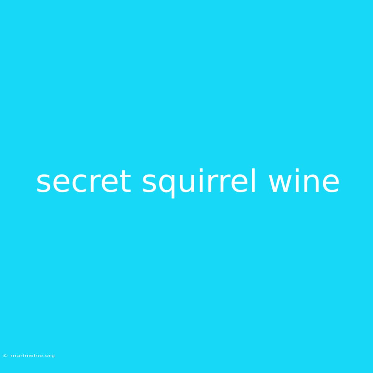 Secret Squirrel Wine