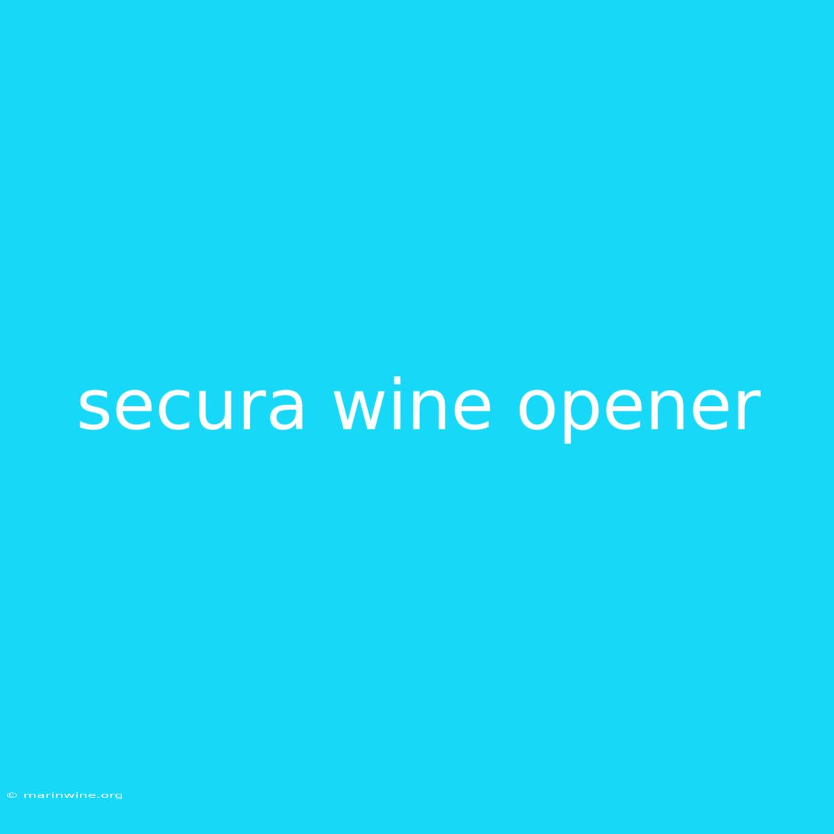 Secura Wine Opener