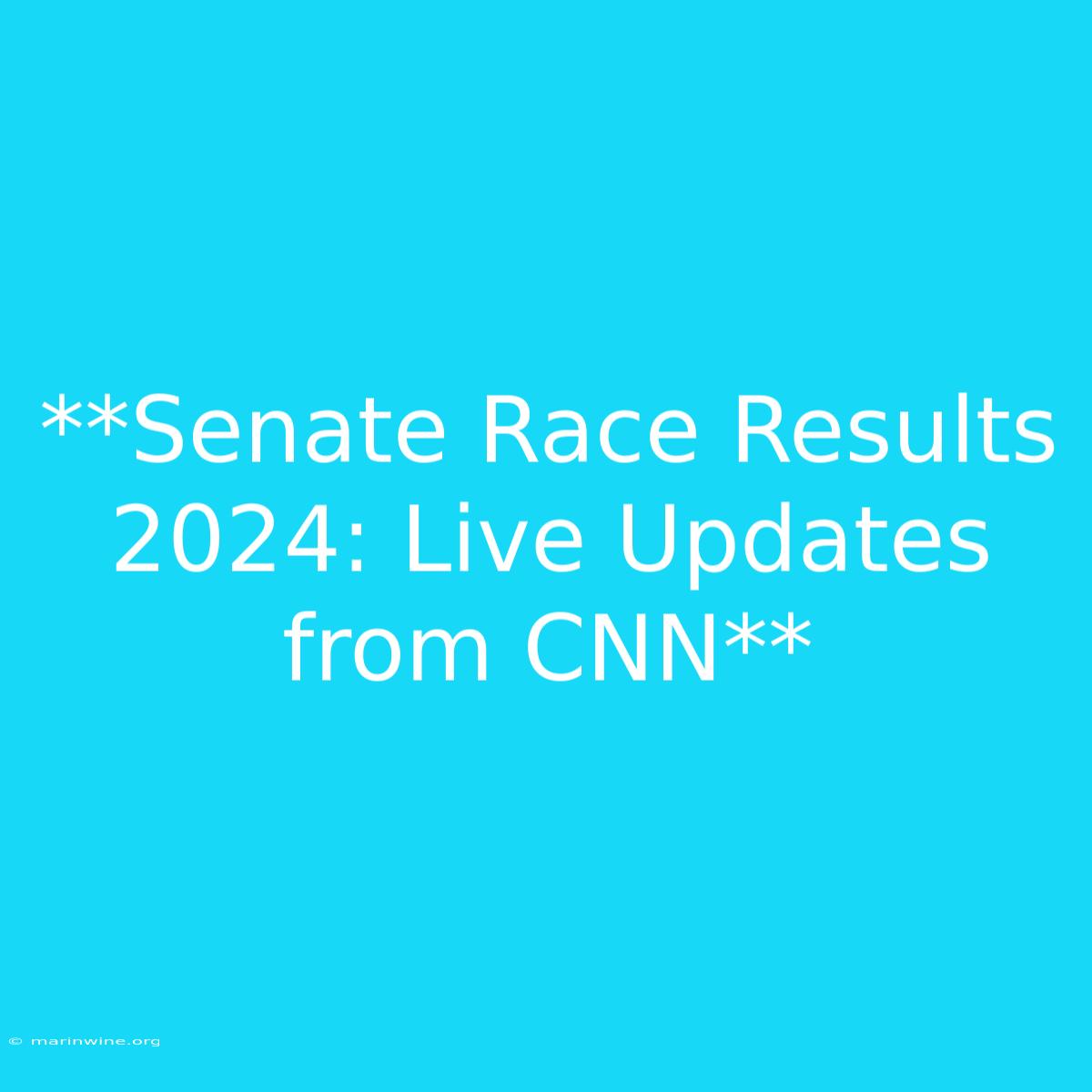 **Senate Race Results 2024: Live Updates From CNN** 