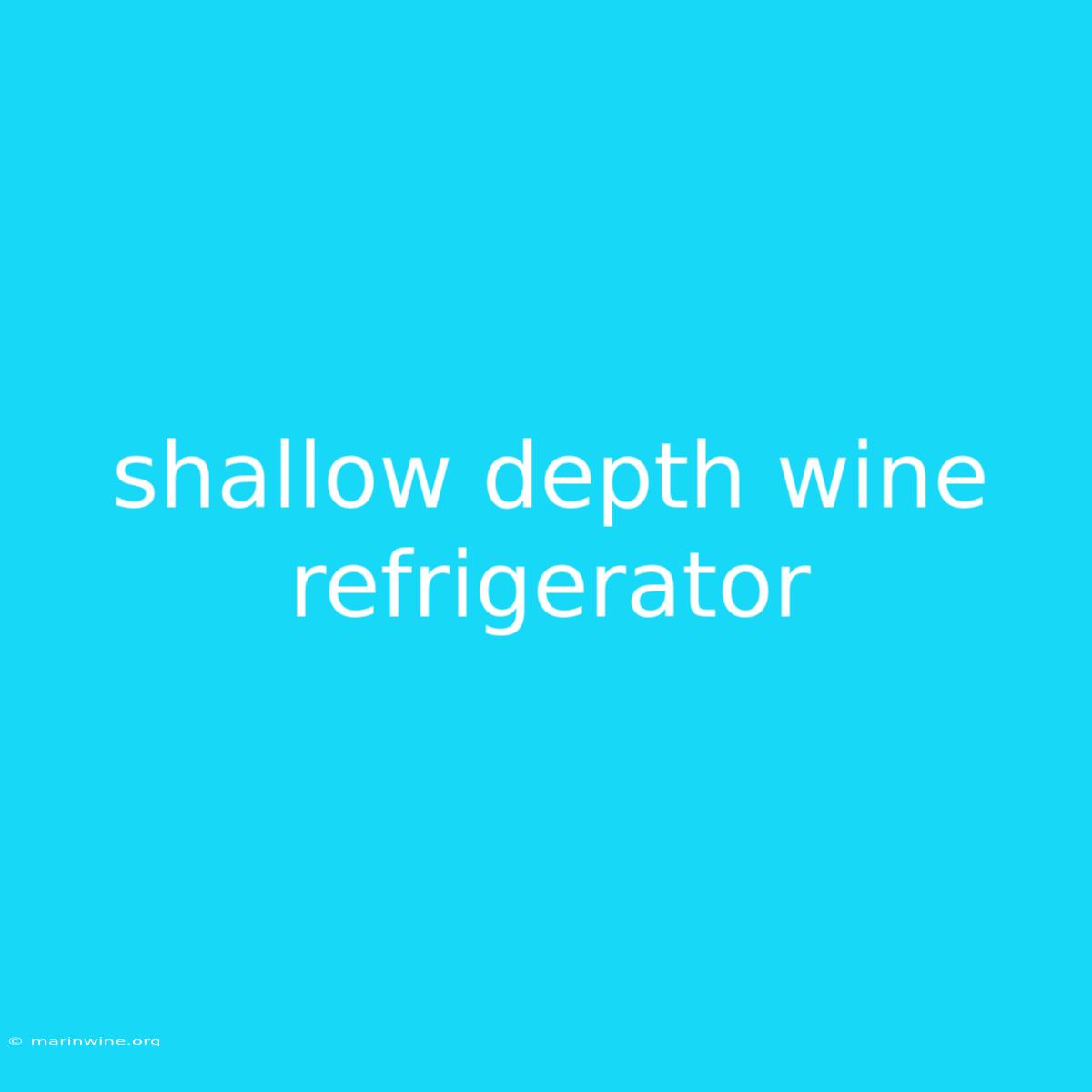 Shallow Depth Wine Refrigerator