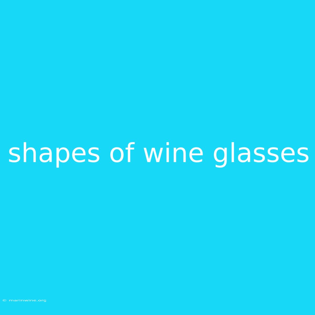 Shapes Of Wine Glasses